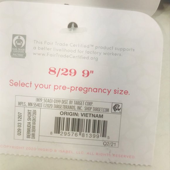 Isabel Maternity Women's Size 8 Crossover Panel Bermuda Blue Denim Short New - Picture 4 of 16